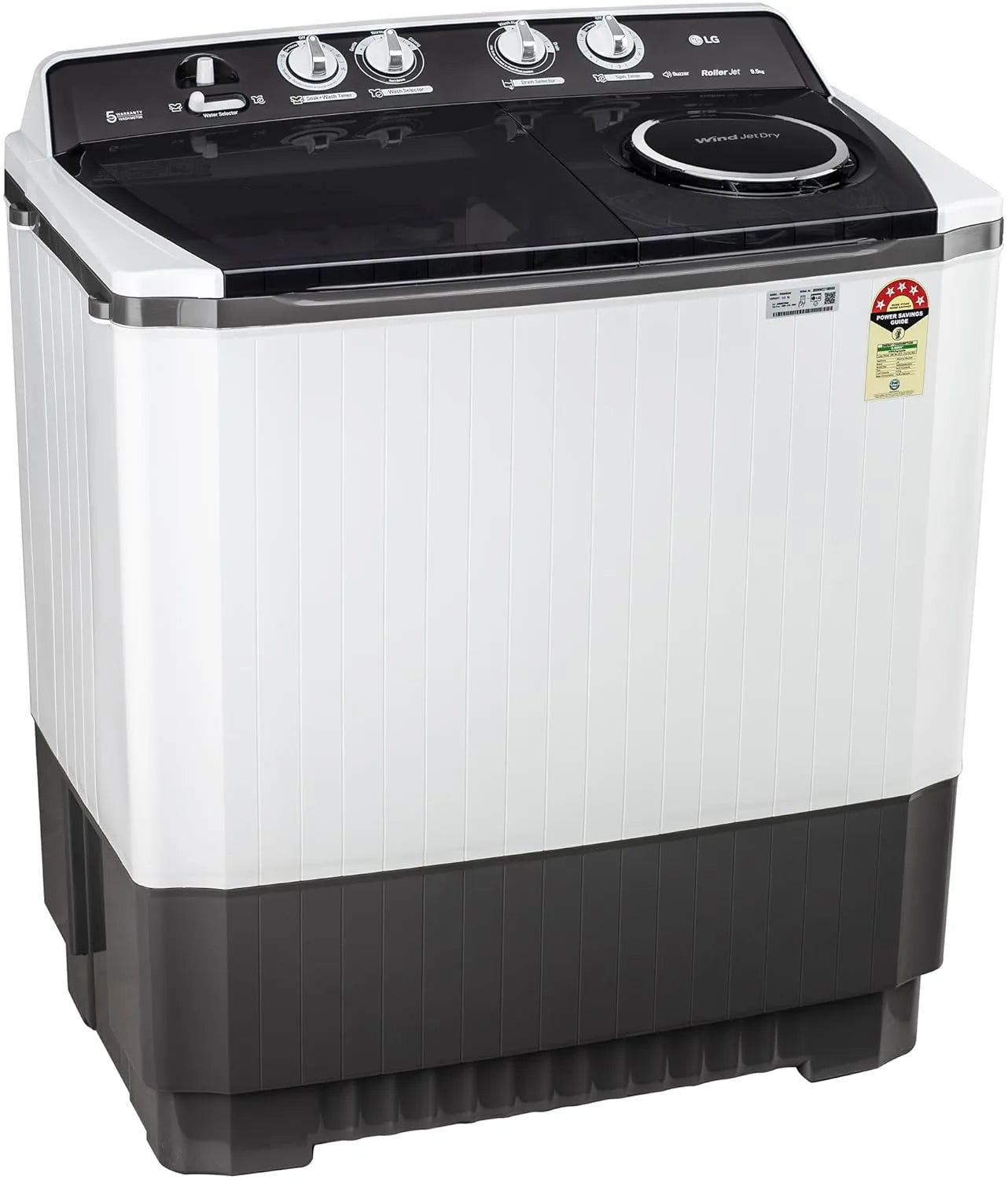 LG 9.5 kg 5 Star Semi-Automatic Top Load Washing Machine (P955ASGAZ, Dark Gray)