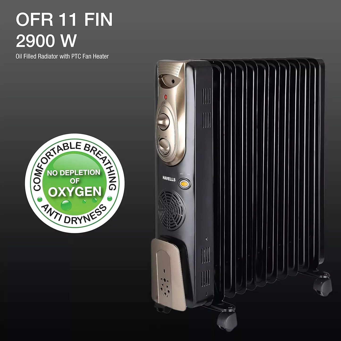 Havells OFR 11 Fin OFR 2900 Watt With Comfortable Breathing 