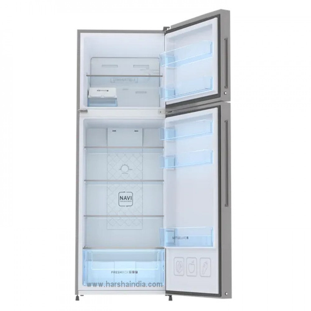 Haier 268 Litres 2 Star Frost Free Double Door Convertible Refrigerator with Turbo Icing REF HRF-3182BIS-P, Inox Steel