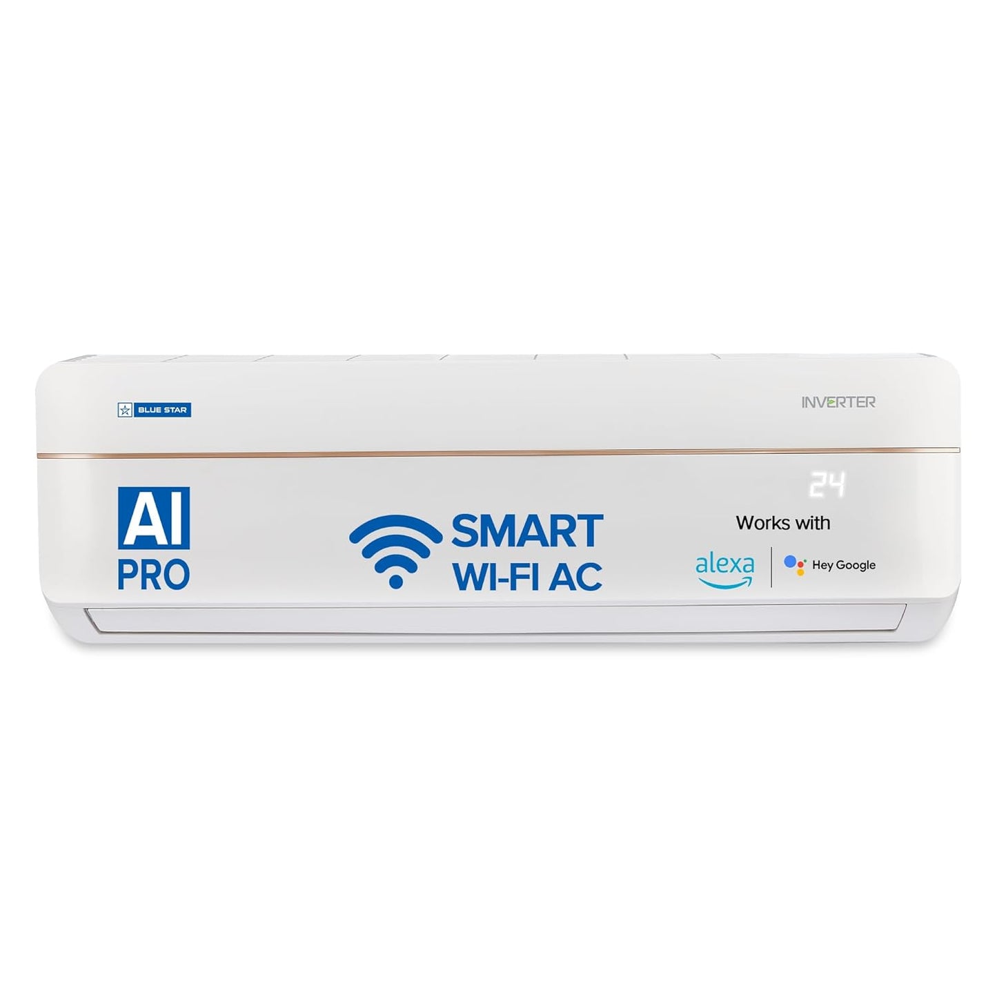 Blue Star 1.5 Ton 3 Star Wi-Fi Inverter Smart Split AC (Copper, 5 in 1 Convertible Cooling, 4-Way Swing, Turbo Cool, Voice Command, IC318VNUS, White)