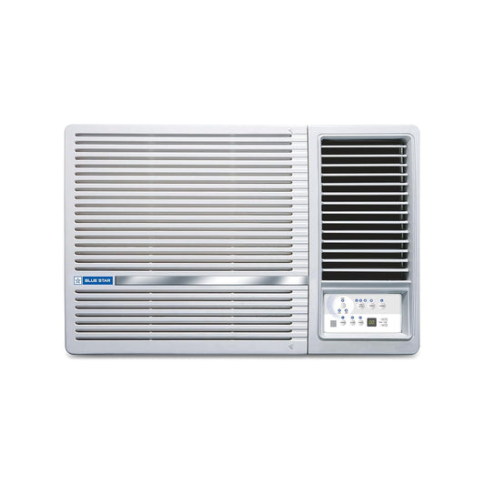 Blue Star 1.5 Ton 3 Star Fixed Speed Window AC (Copper, Turbo Cool, Fan Modes-Auto/High/Medium/Low, Hydrophilic Blue Fins, Dust Filters, Self-Diagnosis, WFE318L, White)