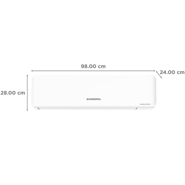 O General 2 Ton 3 Star Inverter Split AC | Copper Condenser | Silicon Coated PCB | Self Diagnosis | Coanda Airflow | Economy Mode | Advance Hyper Tropical (ASGG24CPAB-B, White, 2025 Model)