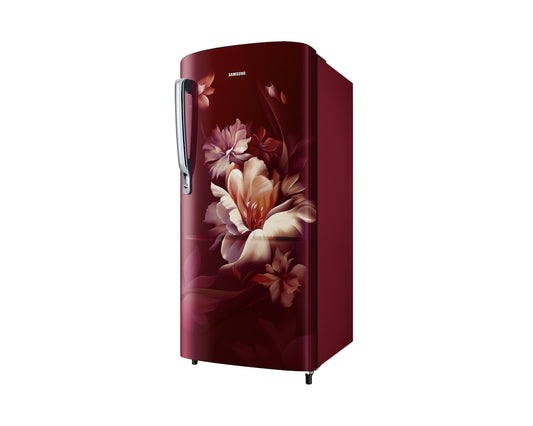 Samsung 183 L, 5 Star, Digital Inverter, Direct-Cool Single Door Refrigerator (RR20D2725RZ/NL, Midnight Blossom Red)