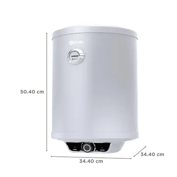 AO Smith Elegance Prime 15 Litre 5 Star Vertical Storage Geyser with Innovative RRID Technology (White Silver)