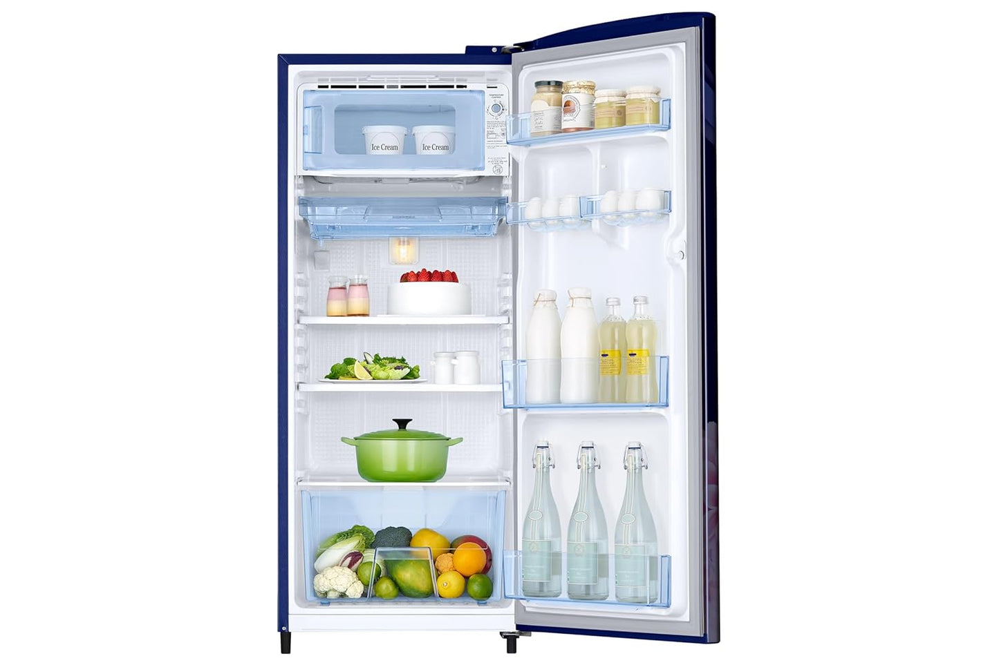 Samsung 183 L, 3 Star, Digital Inverter, Direct-Cool Single Door Refrigerator (RR20F2723BB/NL, Begonia Blue)