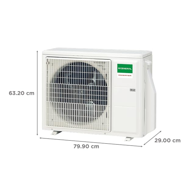 O General 2 Ton 3 Star Inverter Split AC | Copper Condenser | Silicon Coated PCB | Self Diagnosis | Coanda Airflow | Economy Mode | Advance Hyper Tropical (ASGG24CPAB-B, White, 2025 Model)
