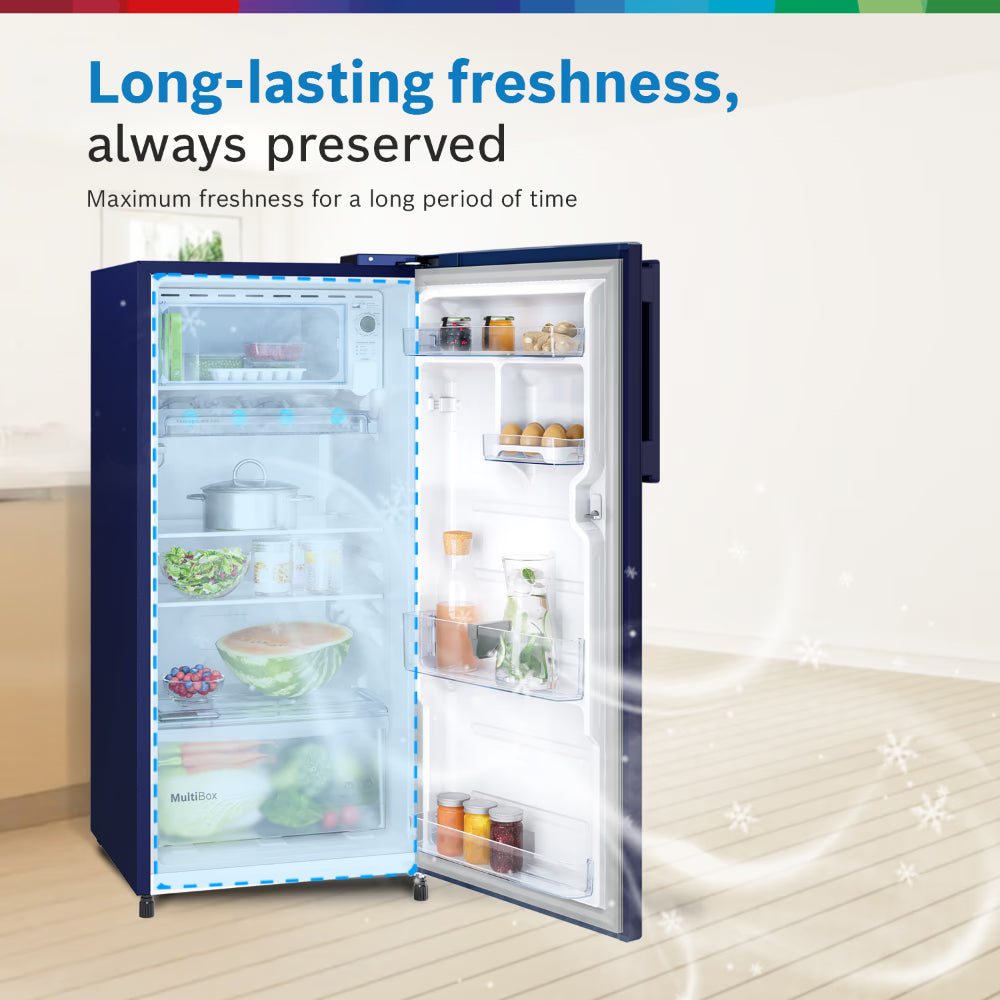 Bosch Series 2 185L Single Door Floral Blue Refrigerator (Model: COT18B21EI)