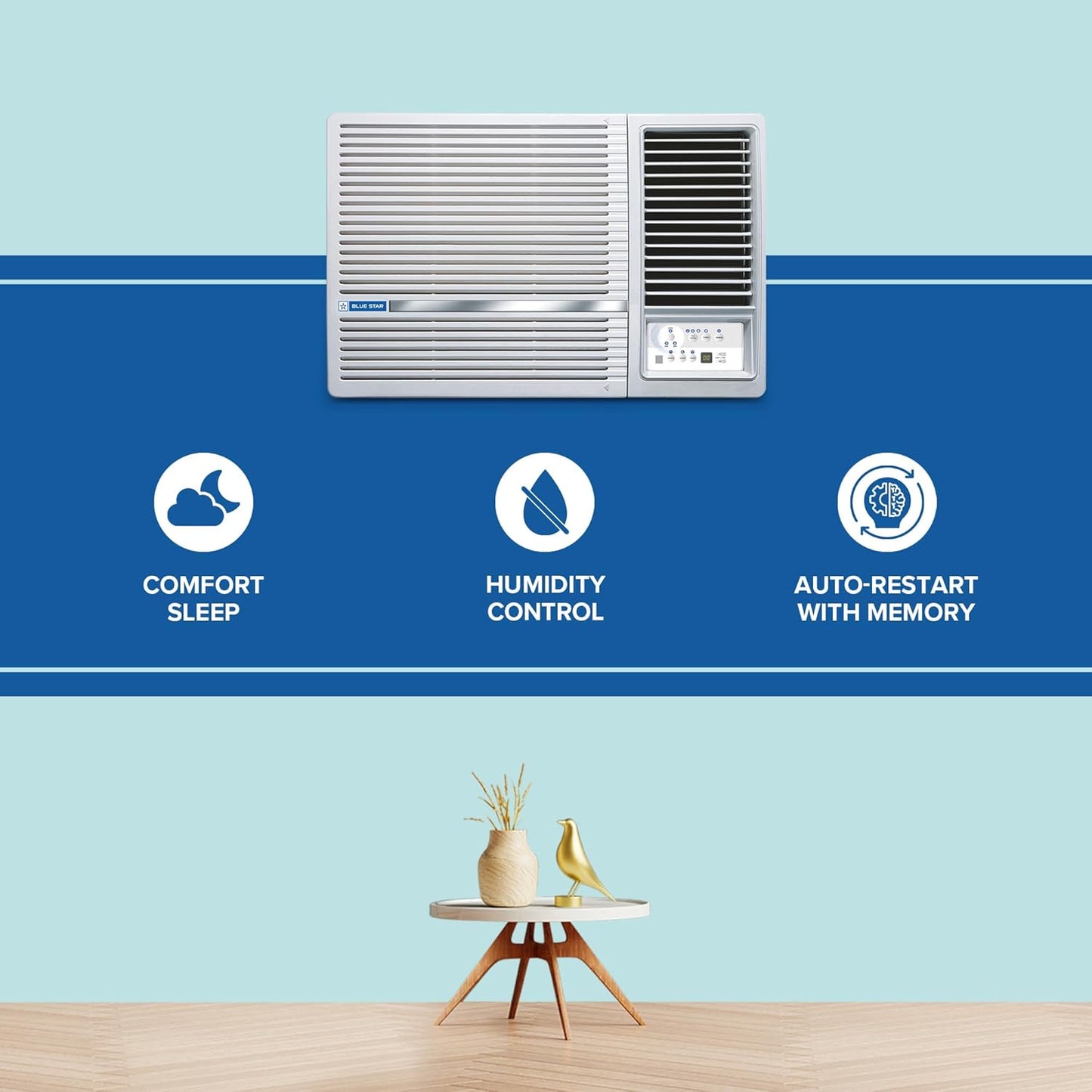 Blue Star WIA518LXU highly efficient 1.5 Ton 5-Star Inverter Window Air Conditioner.