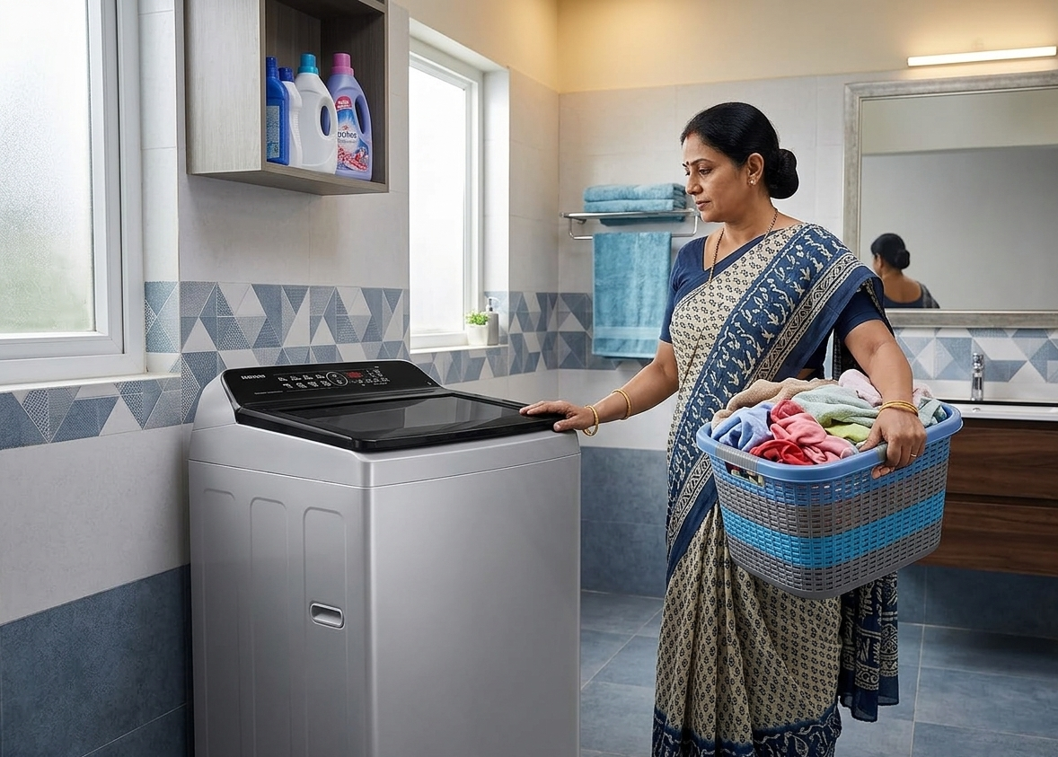 Samsung 7 Kg Inverter Ecobubble 5 Star Fully Automatic Top Load Washing Machine (WA70BG4441BYTL,Lavender Gray)
