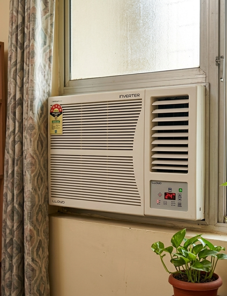 Lloyd 1.5 Ton 5 Star Inverter Window AC (Copper, Clean Air Filter, 2025 Model, GLW18I5FWPGA, White)