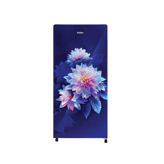 Haier 190L 3 Star Direct Cool Single Door Refrigerator|Premium Glass Finish|3 Toughened Glass Shelves|Large Veg Box|1 Hour Icing Technology|Easy Clean Back (HRD-2103CLG-P, Luminus Glass)