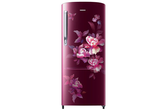 Samsung RR20H2712HN 183-litre Direct Cool Single Door Refrigerator featuring a Digital Inverter Compressor and a 2-star energy efficiency rating..