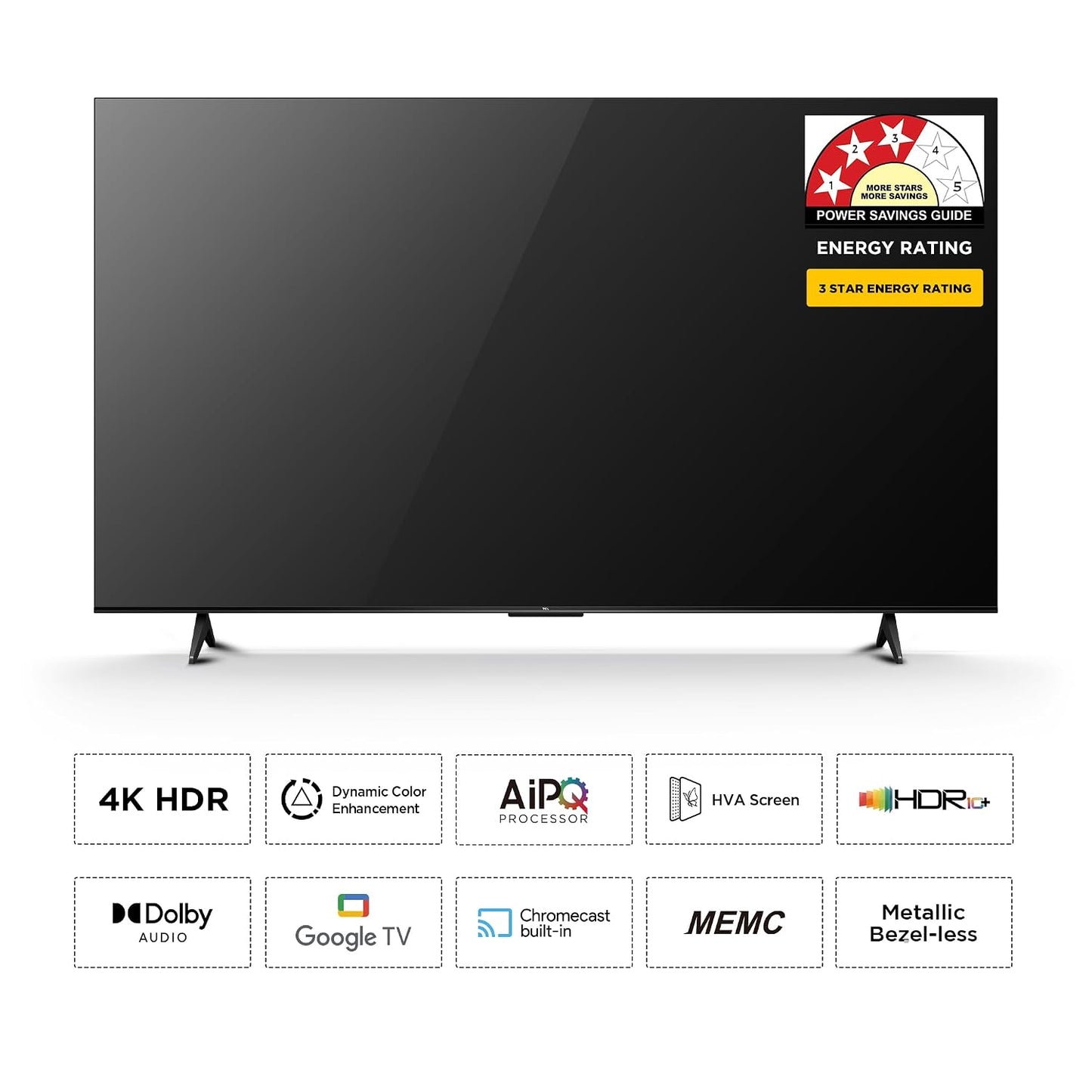 TCL 108 cm (43 inches) 4K Ultra HD Smart LED Google TV 43P6L