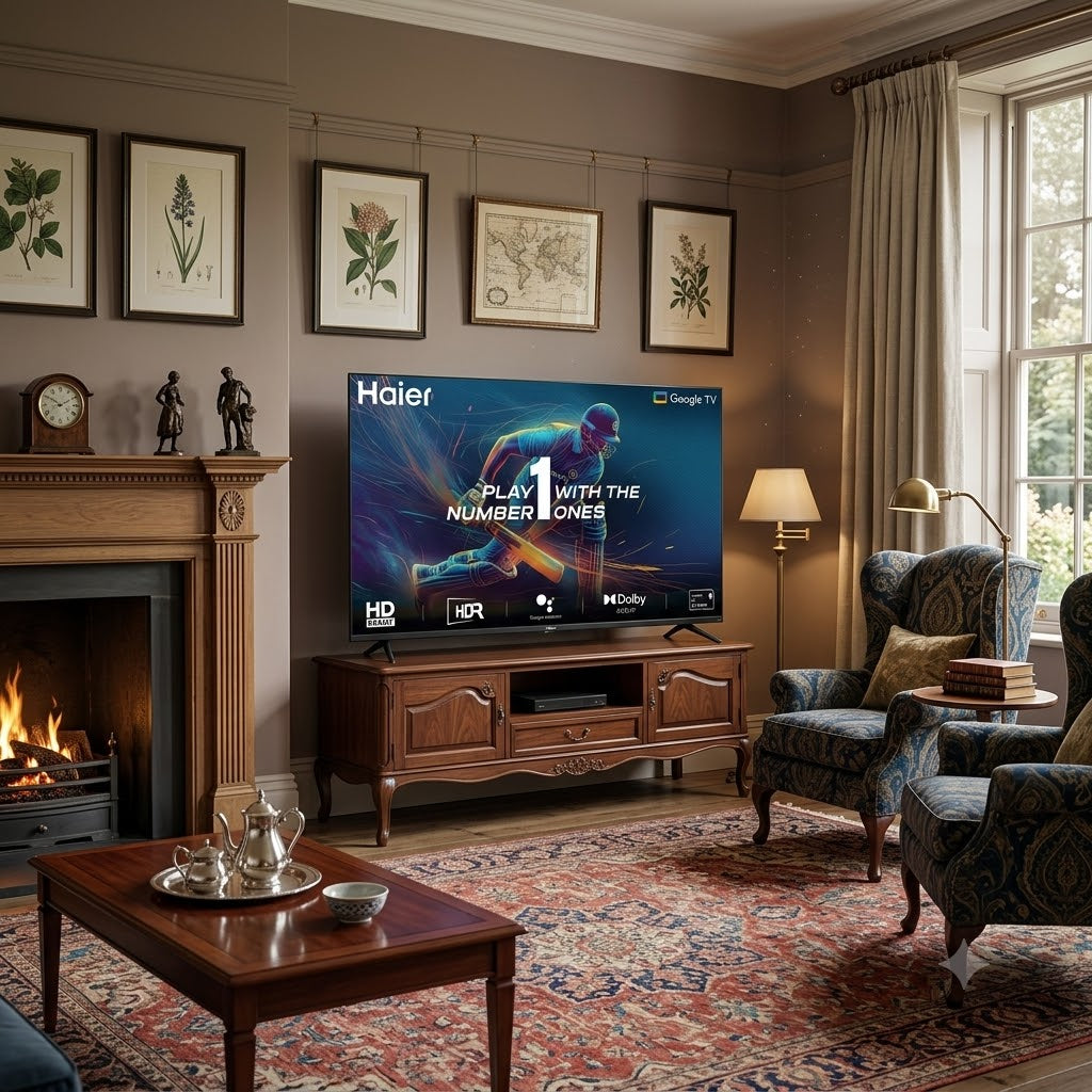 Haier 80 cm (32 inch) HD Ready Smart Google TV | HDR10 | Dolby Audio | Google Assistant | Chromecast Built-in | Bezel-Less LED TV (32A9G)