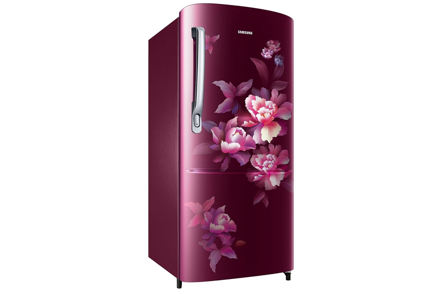 Samsung RR20H2712HN 183-litre Direct Cool Single Door Refrigerator featuring a Digital Inverter Compressor and a 2-star energy efficiency rating..