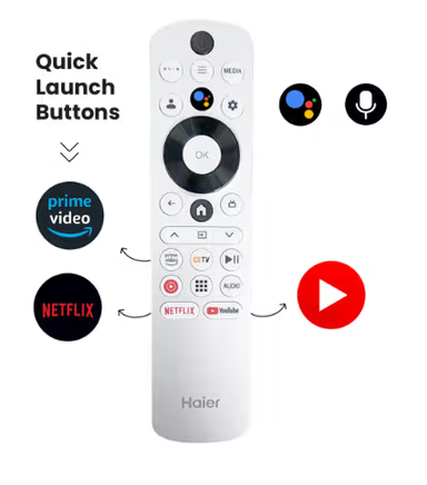 Haier New Q7 Pro Series HQLED 109 cm (43) AI Smart Google TV Gemini| HDR10 | Dolby Vision.Atmos|MEMC (43Q7 Pro)