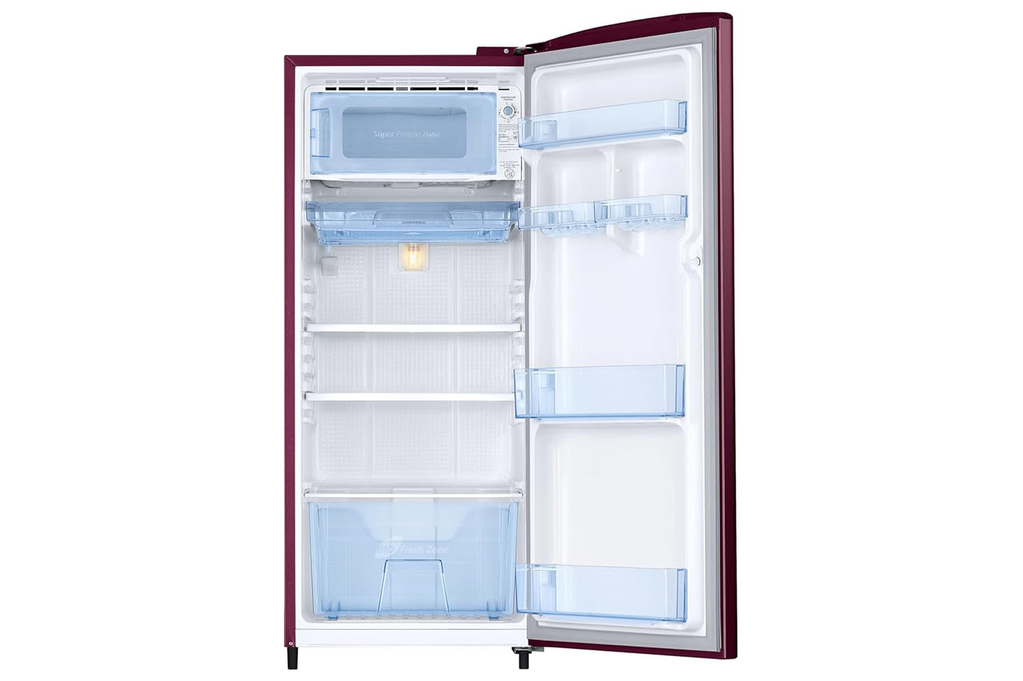 Samsung RR20H2712HN 183-litre Direct Cool Single Door Refrigerator featuring a Digital Inverter Compressor and a 2-star energy efficiency rating..