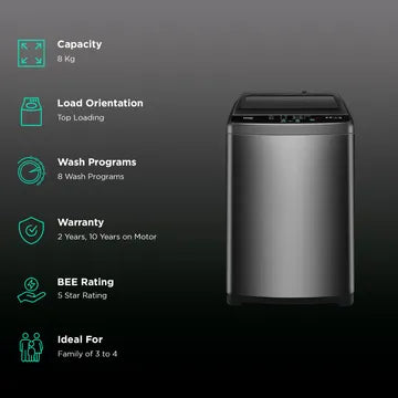Haier 8 Kg Top Load Washing Machine With Ultra Fresh Air HWM80-316BK