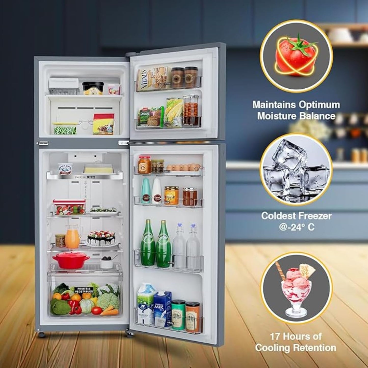 Whirlpool Intellifresh 259L 2 Star Frost Free Double Door Refrigerator (Model: IF INV ELT DF305 PRM /22376)