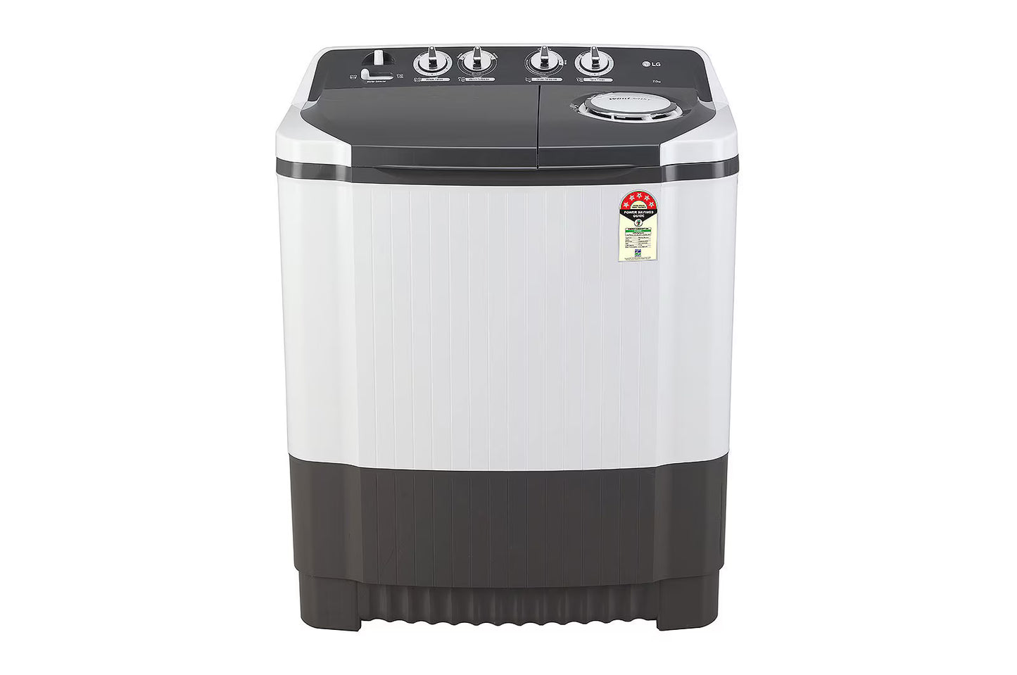 LG P7510RGAZ 7.5Kg Semi Automatic Top Load Washing Machine, Roller Jet Pulsator, Dark Gray