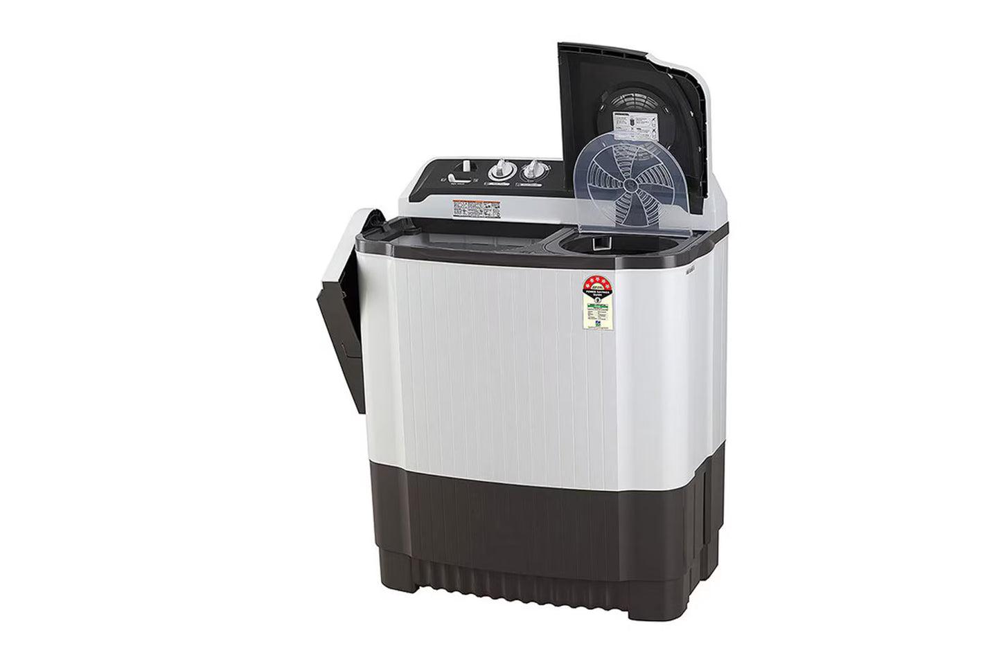LG P7510RGAZ 7.5Kg Semi Automatic Top Load Washing Machine, Roller Jet Pulsator, Dark Gray