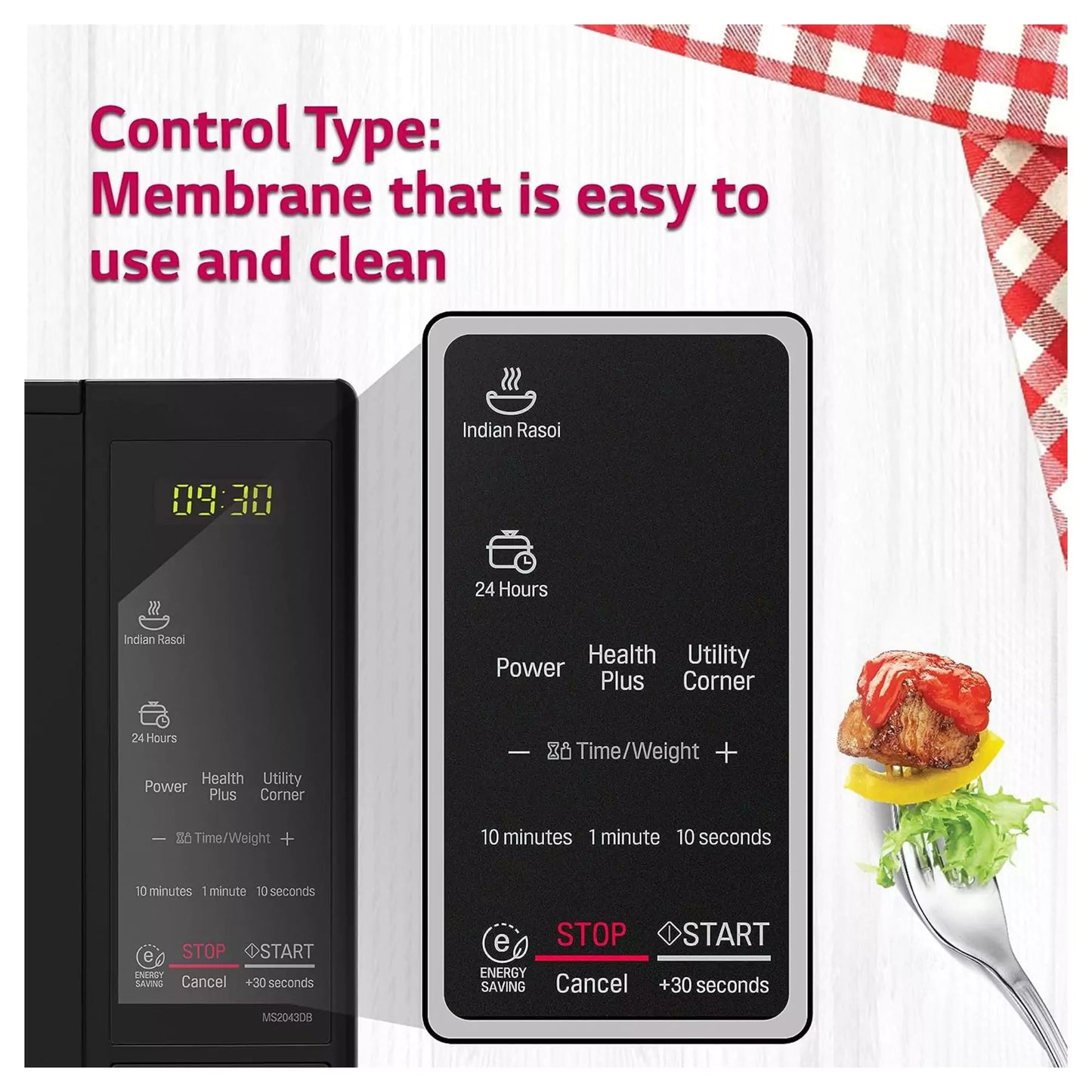 LG 20 L Solo Microwave Oven Control Type: Easy to use and clean