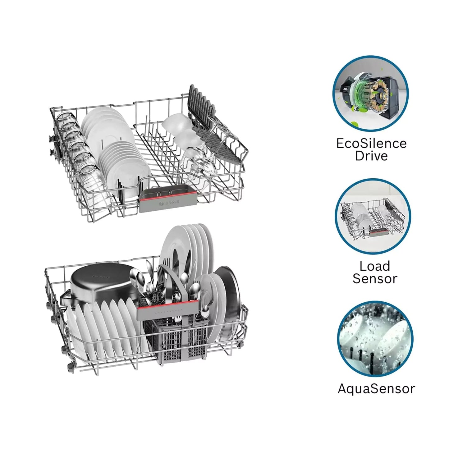 Bosch 13 Place Settings Dishwasher (SMS6ITI00I, Silver Inox, WiFi Enabled)