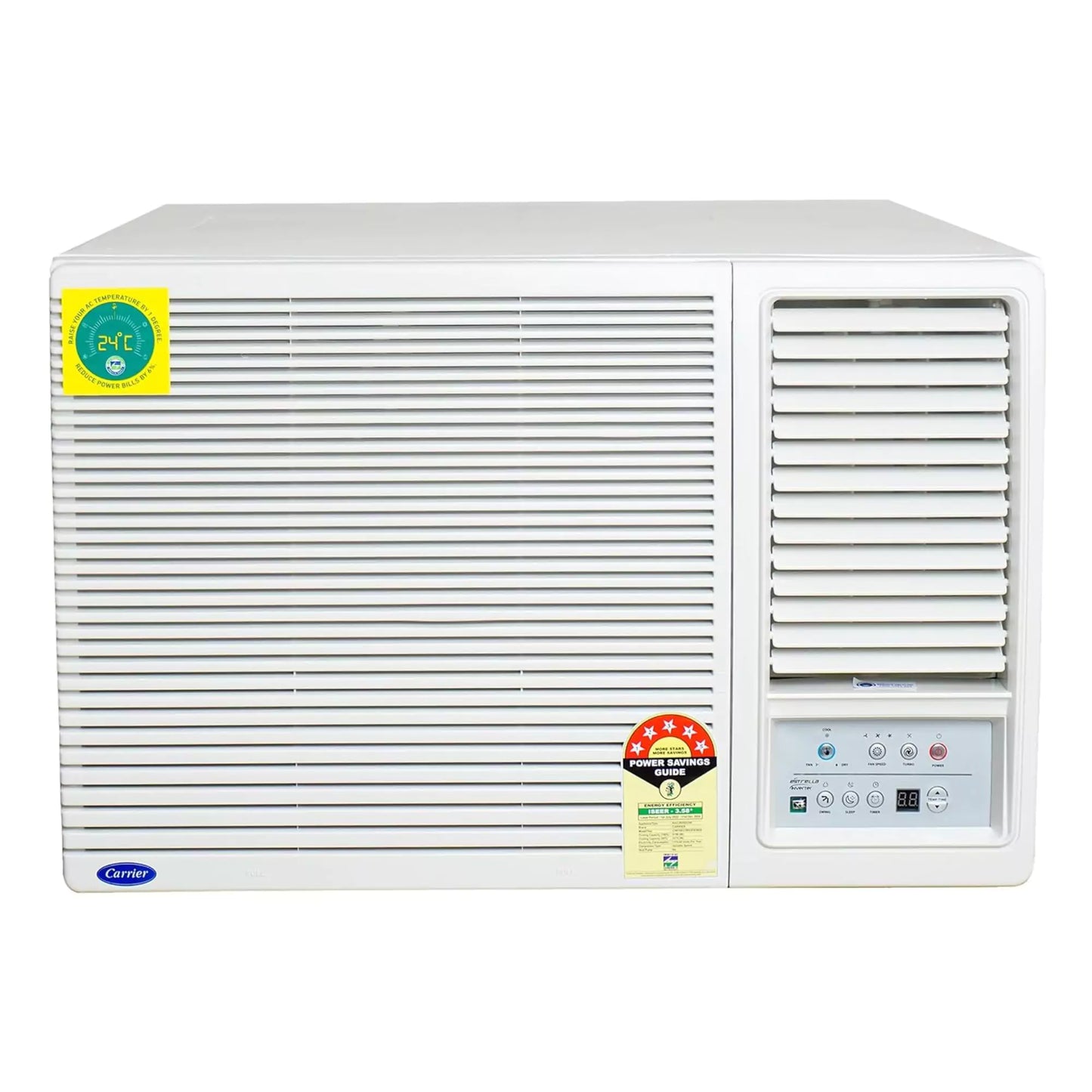 Front Display of Carrier 1.5 Ton 5 Star Inverter Window AC