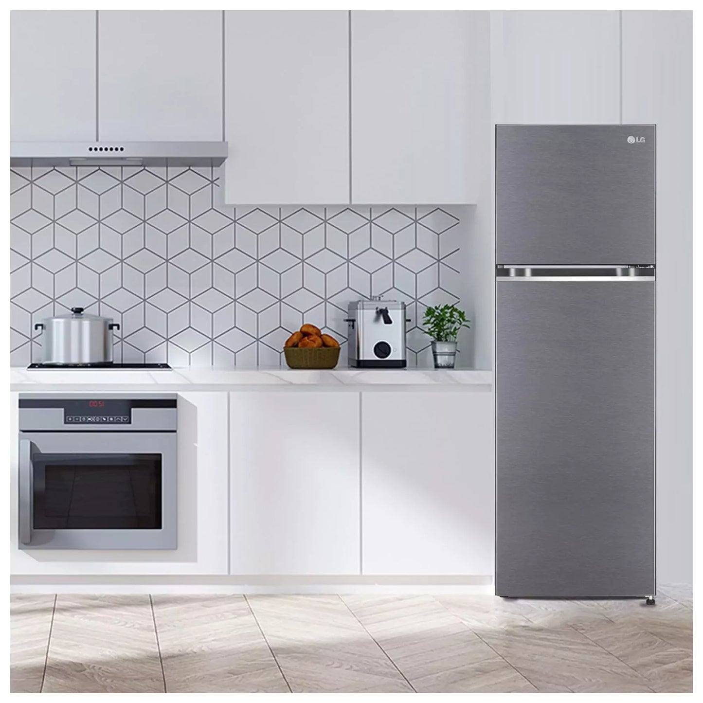 Colour : Dazzle Steel with  LG 272 L 2 Star Frost-Free Double Door Refrigerator