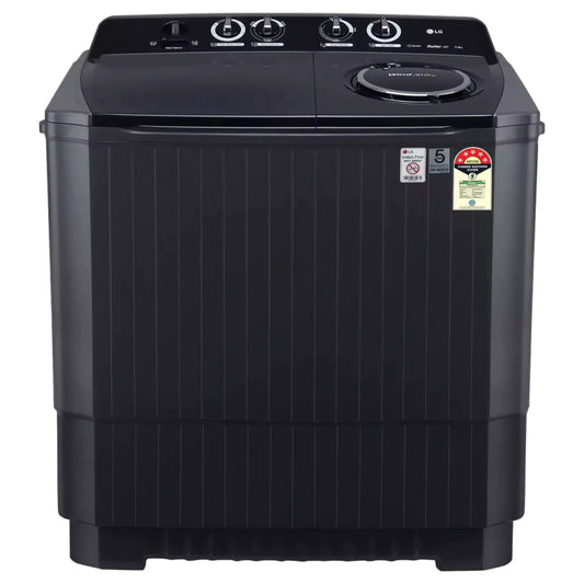LG P115ASLAZ 11.5Kg Semi Automatic Top Load Washing Machine, Roller Jet Pulsator + Soak, Full Black