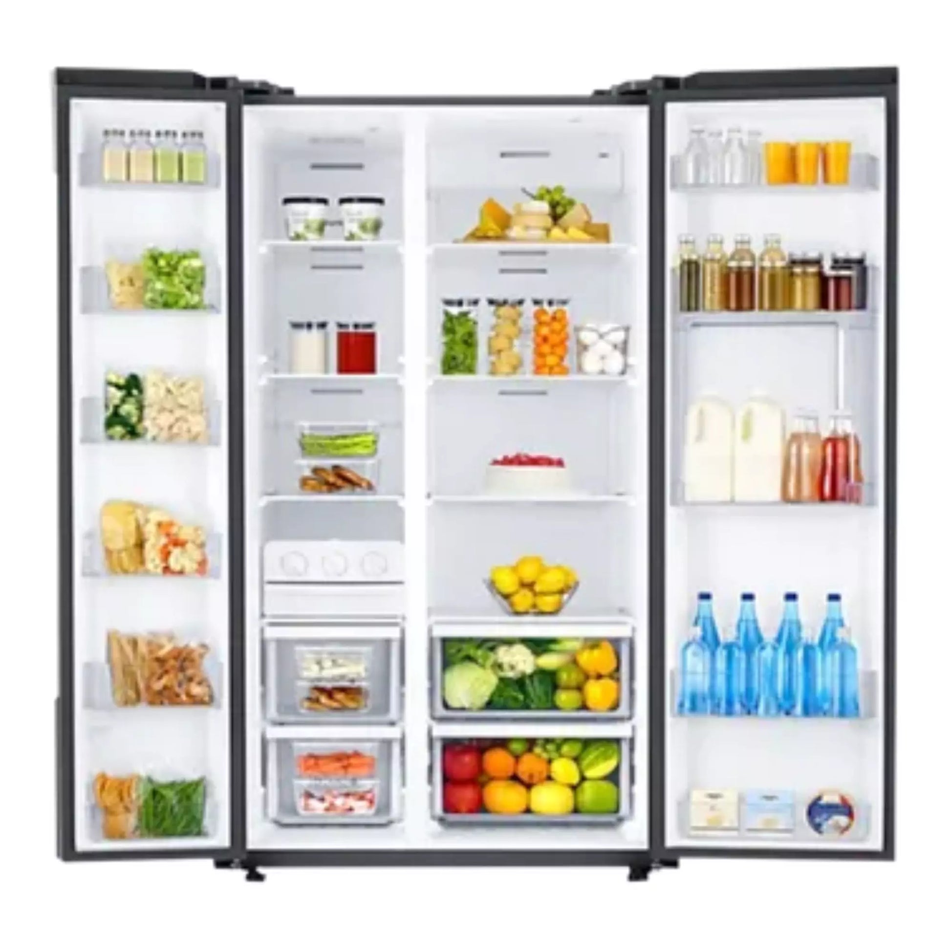 Samsung 845 Litres Side By Side Refrigerator with a very wide and spacious interior.