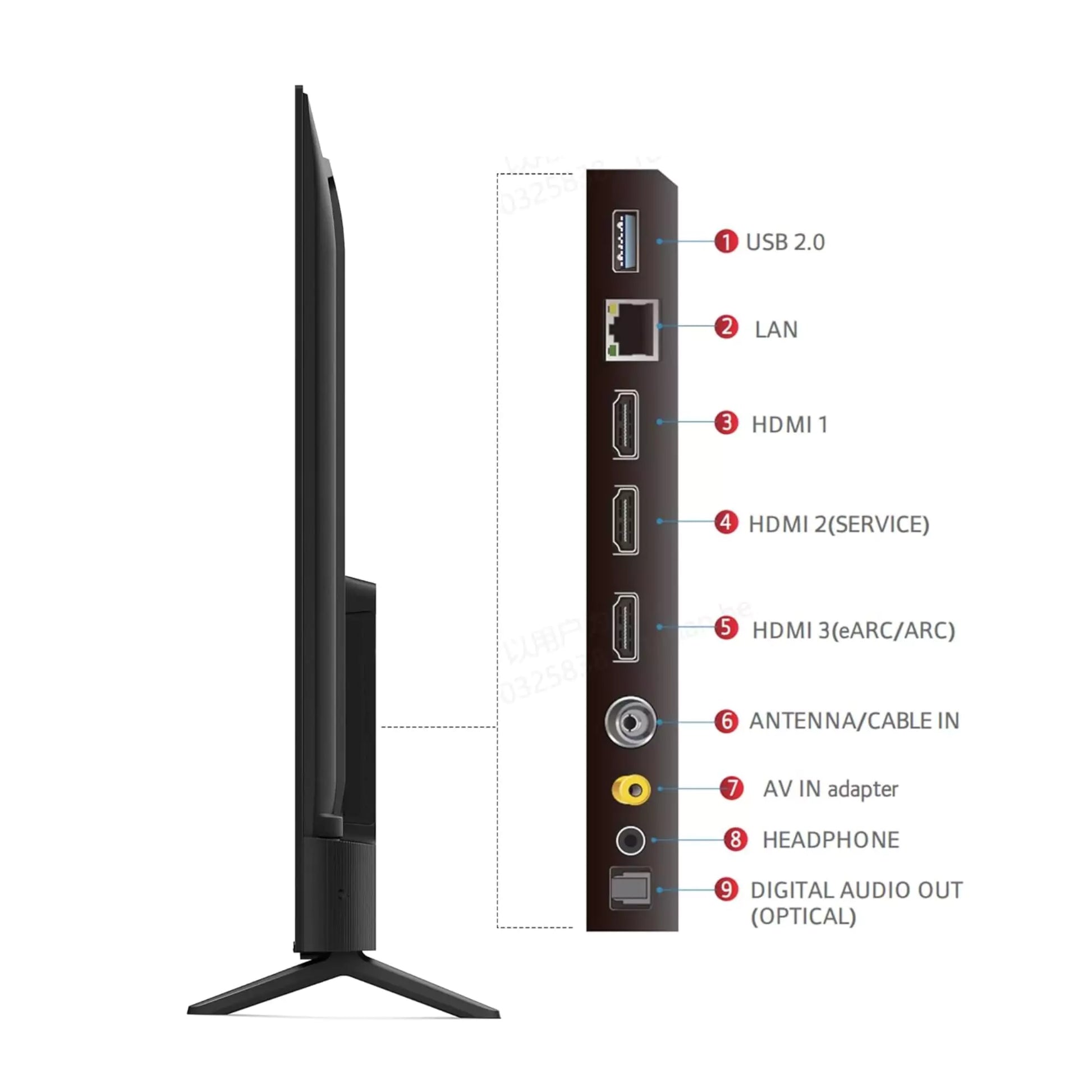 Connector Type-Wi-Fi, USB, Ethernet, HDMI/ TCL 126 cm (50 inches)