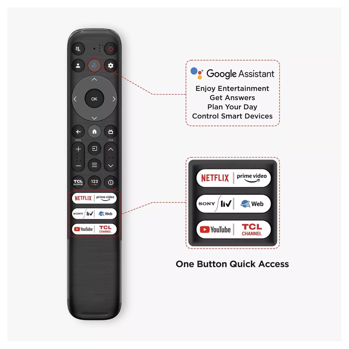 One button quick access TCL 139 cm (55 inches) 