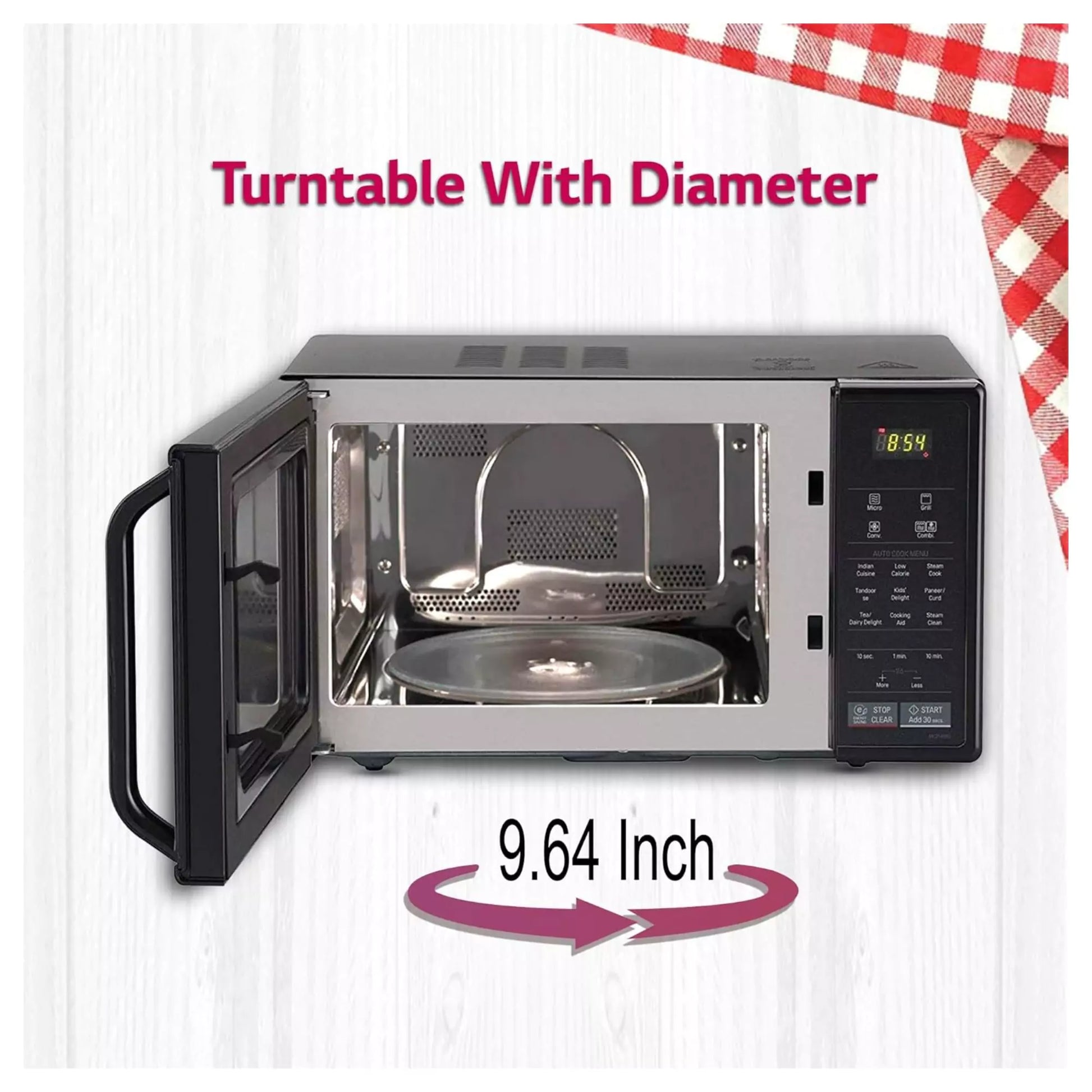 LG Microwave Oven eliminates the risk of any form of hand injury and thus makes your oven absolutely safe for cooking.