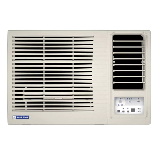 Blue Star 1 Ton 3 Star Fixed Speed Window AC (2024 Model, WFD312L, White)