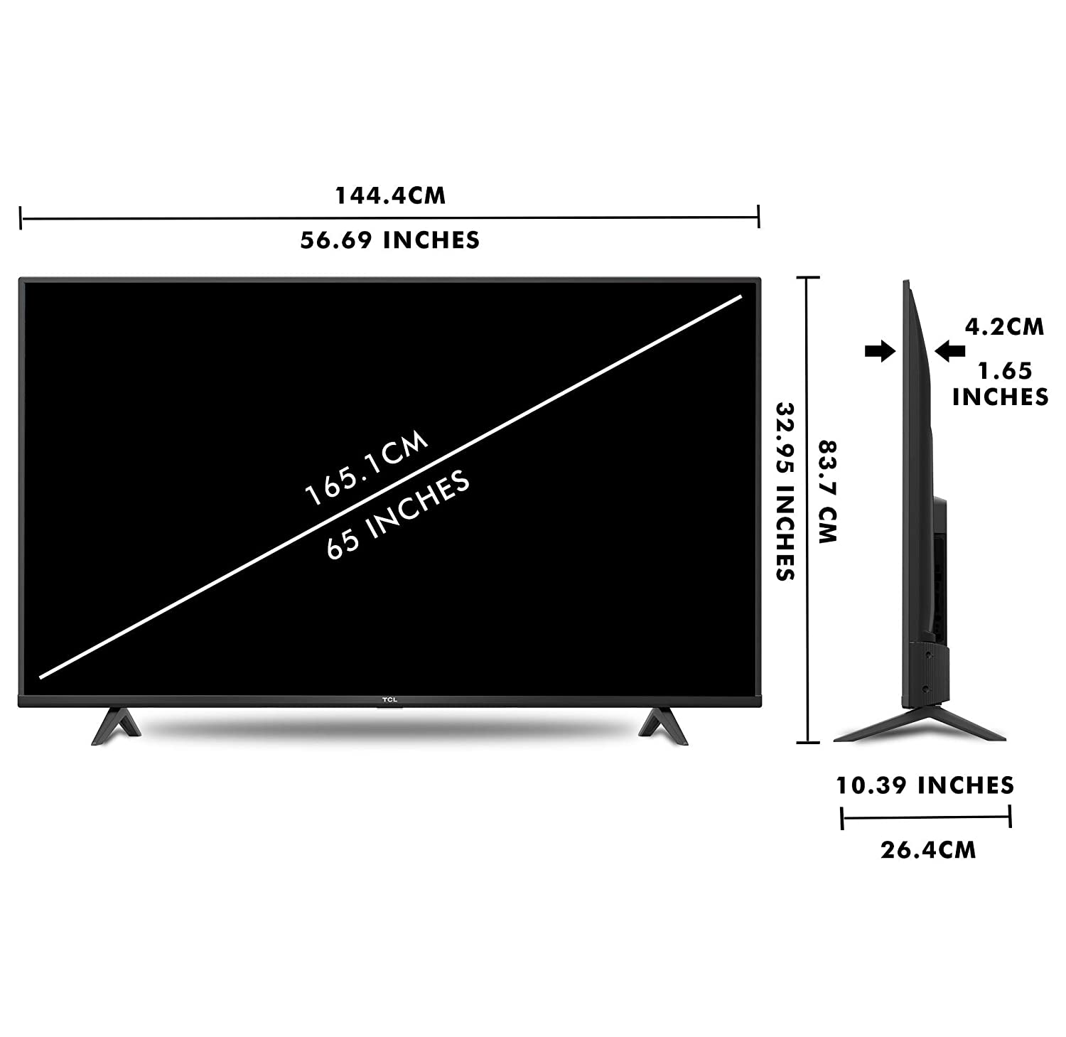 TCL 165.1 cm (65 inches) 4K Ultra HD Android Smart LED TV (65P615 ...