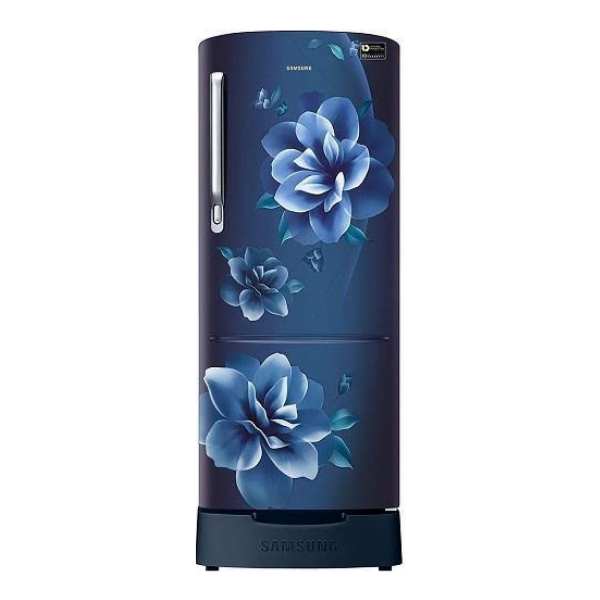 Samsung 230 L 3 Star Inverter Direct Cool Single Door Refrigerator (RR24A282YCU/NL, Camellia Blue, base stand drawer)