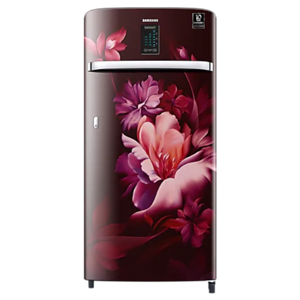 Samsung 192 L 4 Star Inverter Direct cool Single Door Refrigerator(RR21A2J2XRZ/HL, Midnight Blossom Red)