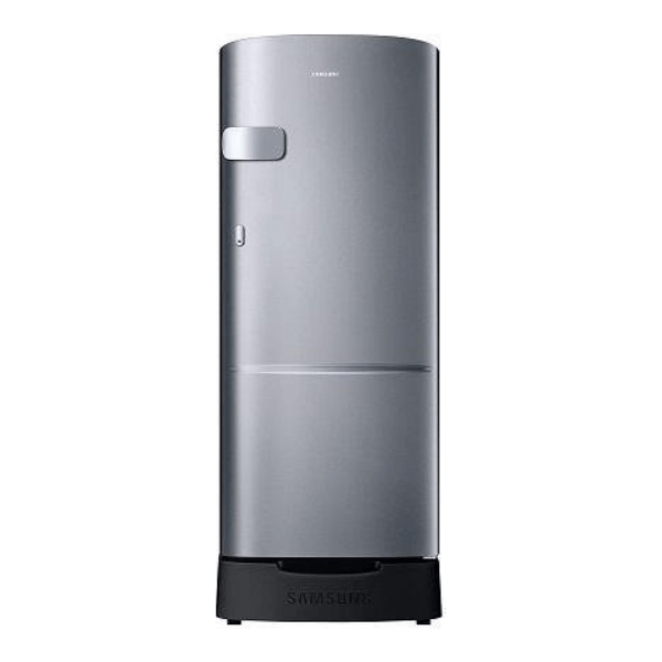 Samsung 192 L (RR20A2Z1BS8/NL) 2 Star Direct Cool Single Door Refrigerator, Elegant Inox, Base stand drawer