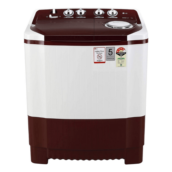 LG (P7010RRAY) 7 Kg 4 Star Semi-Automatic Top Loading Washing Machine, Burgundy