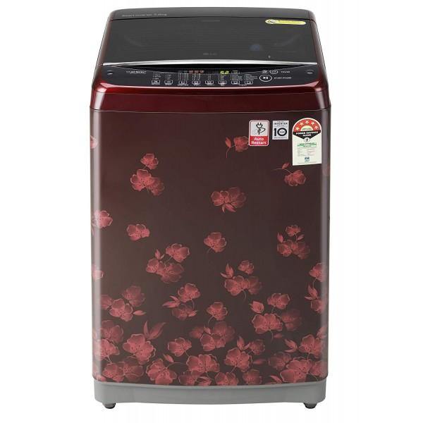 LG T70SJDR1Z, 7.0 Kg 5 Star Inverter Fully-Automatic Top Loading Washing Machine, Red Floral,